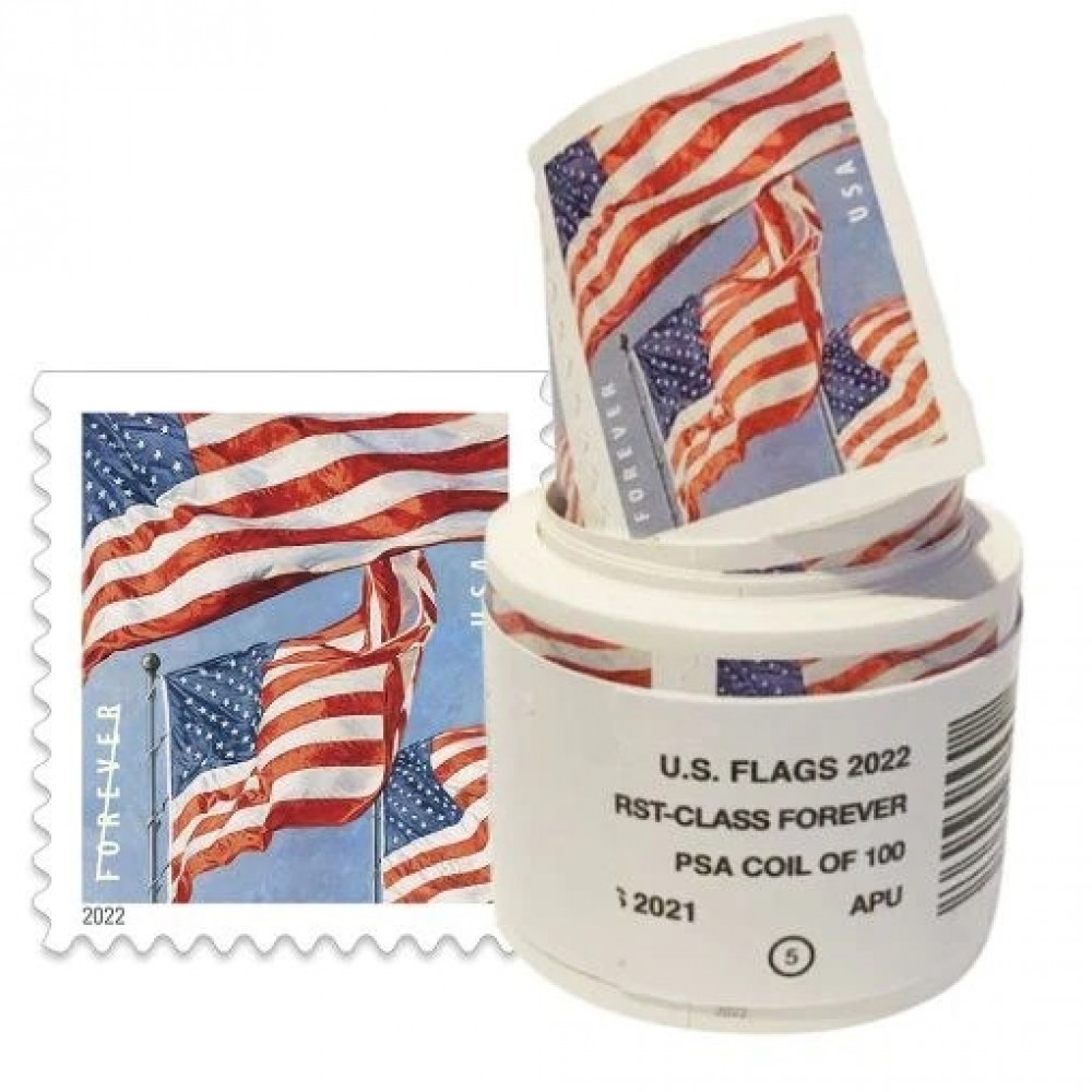 (2022) USPS Forever American Flag Stamps Rolls